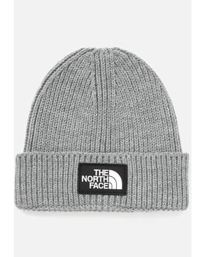 The North Face Unisex Logo Box Beanie Hat in Grey