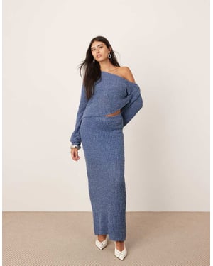 ASOS EDITION fine knit midaxi skirt co-ord in slate blue