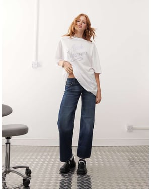 Cheap Monday Anti Low Rigid Rak Benjeans i Star Blue Mörk Tvätt