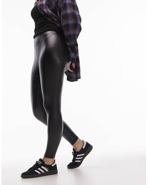 Topshop Hourglass faux leather legging in black