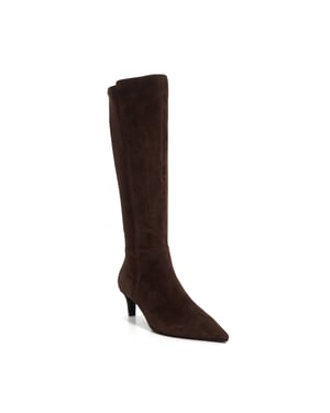 Dune Ladies Sultry - Leather Knee High Kitten Heel Boots