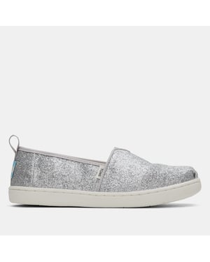 Girl's Toms Juniors Alpargata Classic Espadrilles in Silver