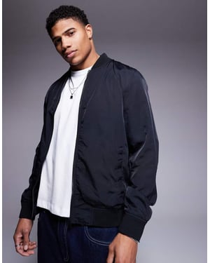 ASOS DESIGN lätt bomberjacka i svart