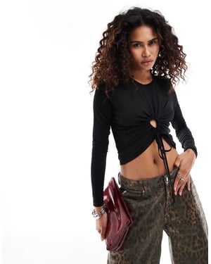 AllSaints Xylia cut-out knytframs topp i svart
