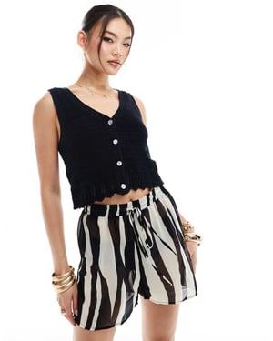 Abercrombie & Fitch virkad tanktop i svart