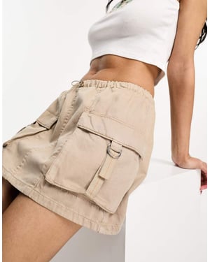 Miss Selfridge mini kjol med cargo fickor i beige