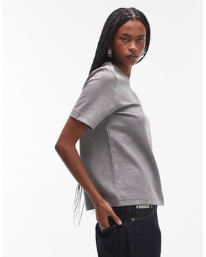 ARKET heavyweight jersey t-shirt in grey melange