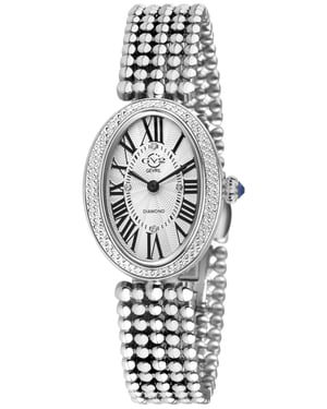 GV2 Piazza 14810B Navona Women's Silver White Dial 316L Stainless Steel Watch