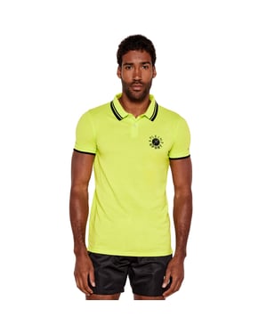 Plein Sport Stor Logotyp På Ryggen Limegrön Pikétröja