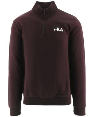 Mens Tawny Port Adam Quarter Zip Sweatshirt