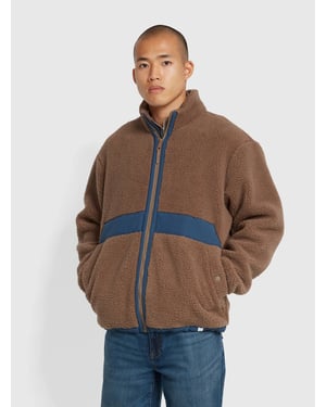 Mens Mushroom Grey Elias Full Zip Fleece Jacket