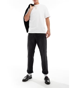 ONLY & SONS regular fit jeans i tvättad svart