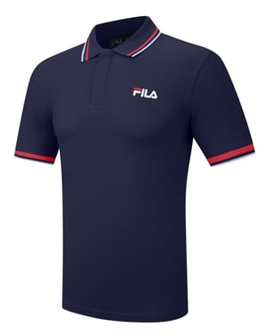 Mens Navy Bowey Graphic Polo Shirt
