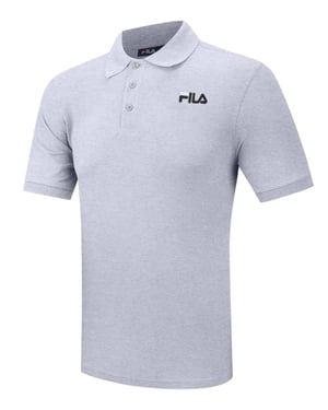 Mens Light Grey Marl Otis Graphic Polo Shirt