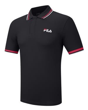 Mens Black Bowey Graphic Polo Shirt