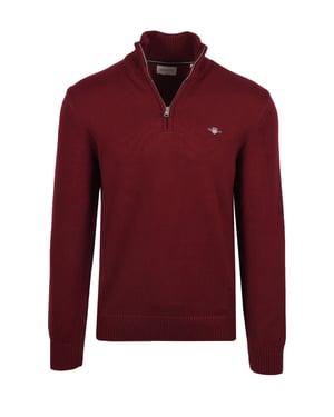 Gant Cotton Half Zip Knitwear Plumped Red