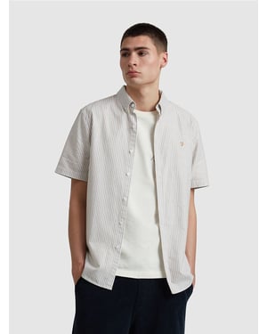 Mens Stained Oak Brewer Striped Shirt