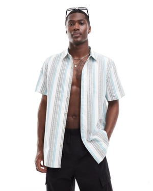 ASOS DESIGN relaxed shirt in aztec stripe