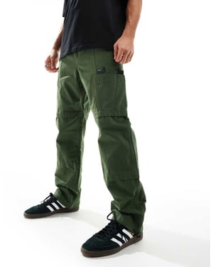 ASOS DESIGN panelbyxor med lappar i khaki