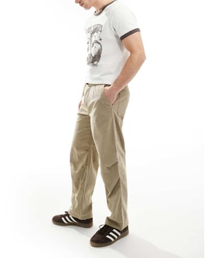 ONLY & SONS löst sittande kordbyxor i beige