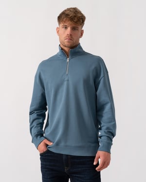 Durty244 1/4 Zip Sweatshirt in Blue