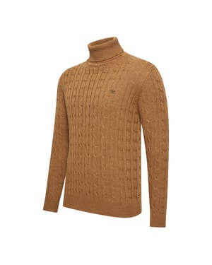 Cappuccino Italia Trui Aosta Cable Pullover Bruin