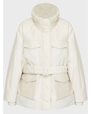 Womens Putty Blocked Down Short Parka