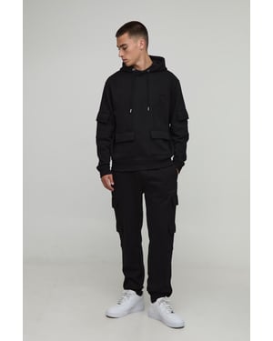 Regular Fit Man Cargo Hooded Panelled Tracksuit