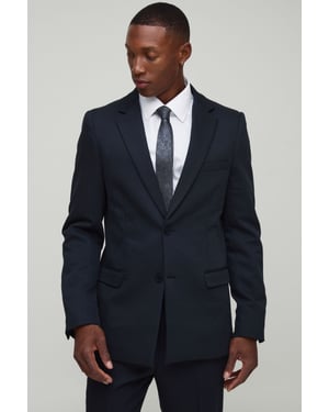 Slim Fit Single Breasted Twill Blazer