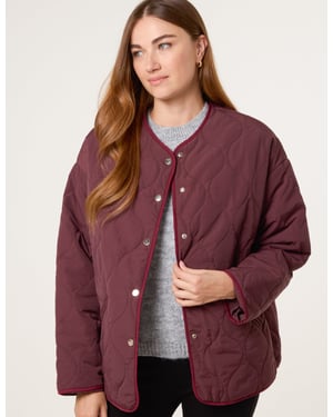 Button Front Quilted Jacket