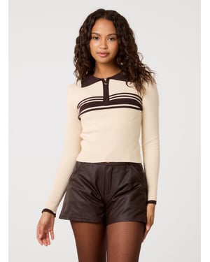 Stripe Front Zip Up Sweatshirt