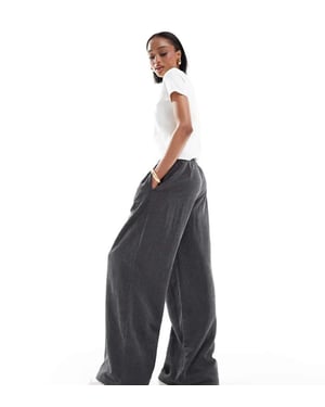 ASOS DESIGN Höga breda ben byxor i grått