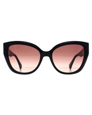 Max Mara Cat Eye Womens Shiny Black Smoke Grey Gradient MM0040 Logo 11