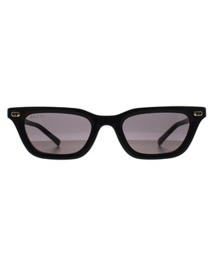 Gucci Cat Eye Dames Glimmend Zwart Grijs met Licht Spiegeltje GG1944S