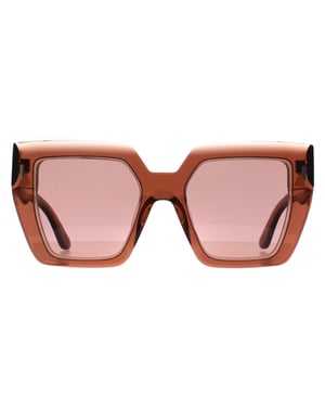Calvin Klein Square Womens Transparent Dark Brown Burgundy CK23502S
