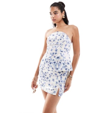 ASOS DESIGN satin mini skirt co-ord in floral print