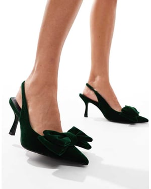 ASOS DESIGN Saffirbågdetalj medelhöga skor i grönt