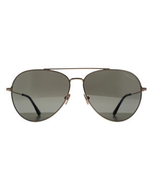 Tom Ford Aviator Unisex Glimmend Roségoud Rookgrijs Dashel FT0996
