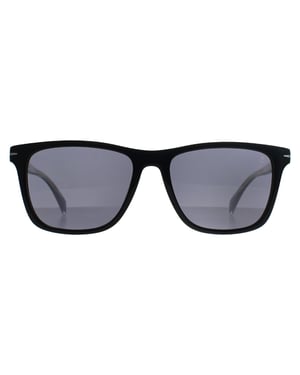 David Beckham Rechthoek Heren Zwart Grijs DB 1092/S