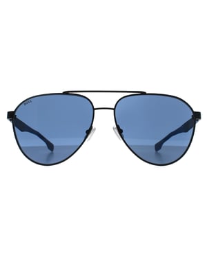 Hugo Boss Aviator Mens Matte Black Blue Blue BOSS 1485/S