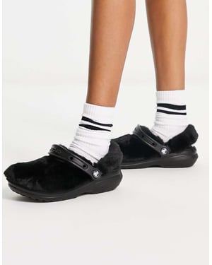 Crocs klassiska pälsfilttofflor i svart