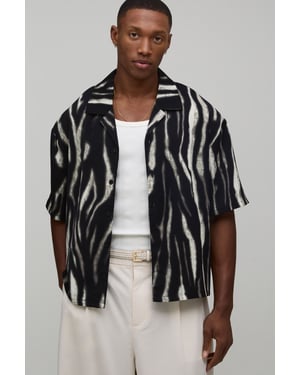 Oversized Boxy Distorted Animal Print Shirt
