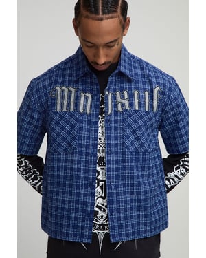 Oversized Microcheck MMXIII Applique Double Pocket Boxy Shirt