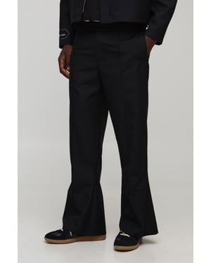 Flared Pintuck Smart Tailored Trousers