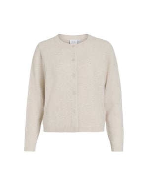 Vila Viliga ls o-neck knit cardigan noos beige