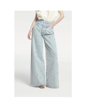 Homage to Denim H-cs26m02 palazzo jeans with eyelets