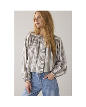 Summum 2s3416-12422 blouse silver stripe