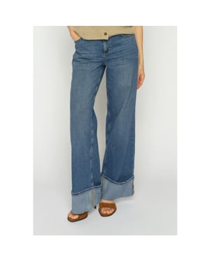 Mos Mosh 178360 493 mosmosh mmdara turn-up jeans mid blue