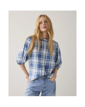 Summum 2s3405-12181 490 blouse indigo check indigo