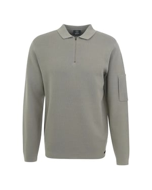Genti Cool dry zip polo dark grey
